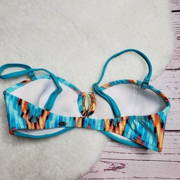 Sunsets Separates Tidal Wave Shirred Bikini Sz L - Picture 10 of 13